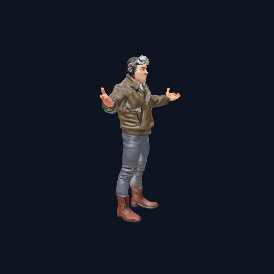 Aviator Character Rigged and Animated with Jacket and Boots